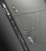 Металлическая входная дверь ART графит 02 - Сандал белый, стекло черное